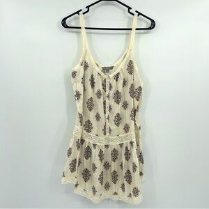 Rubbish NWT Lace Top – Cream & Brown – Size Medium